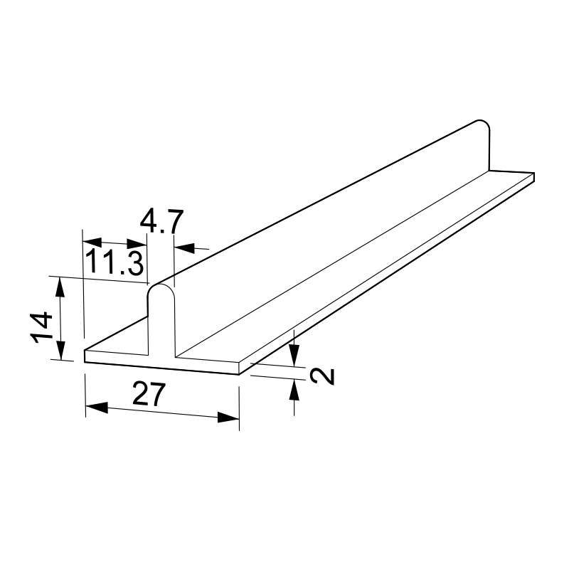 T SHAPED LOWER ALUMINUM GUIDE No 30